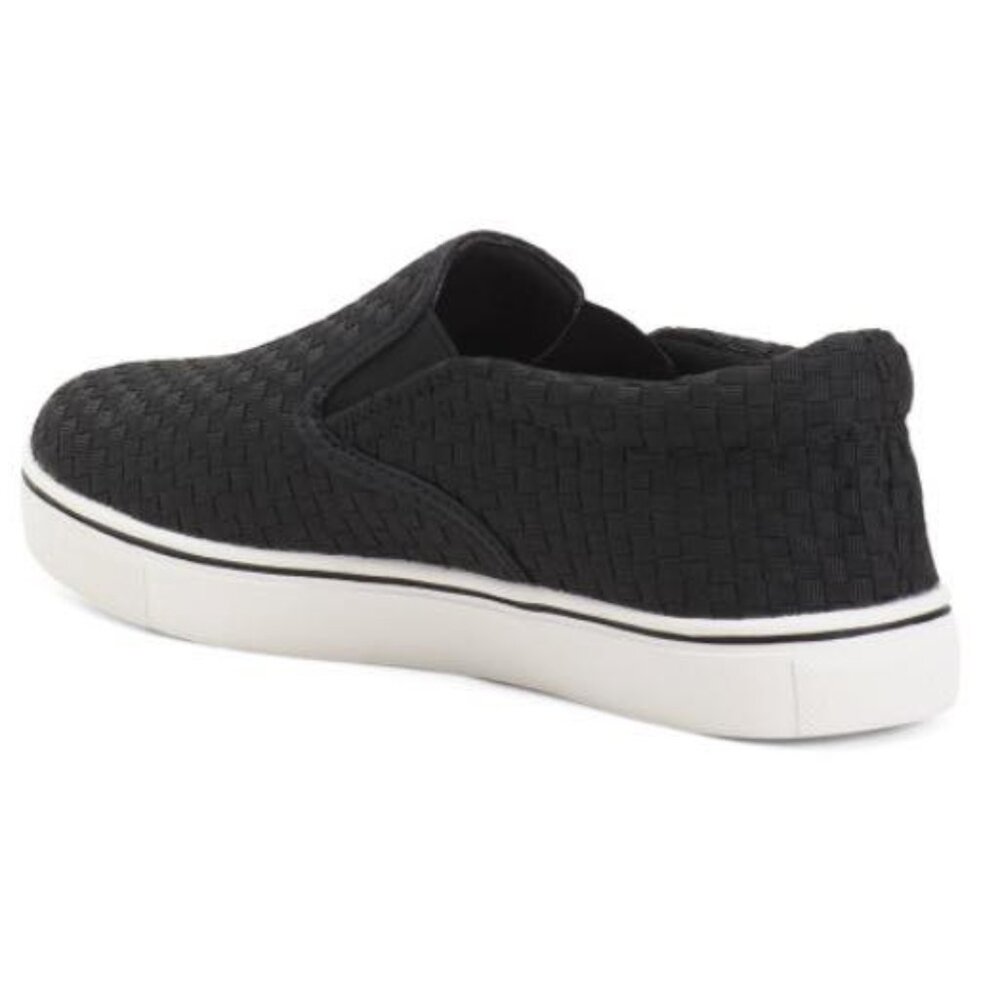 bernie mev. Woven Slip-On Sneakers in Black and White NIB - Picture 2 of 4